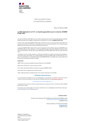 PHA Dixmude 号和 FLF La Fayette 号启航前往……